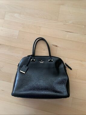 kate spade Black Patent Leather Satchel with Gold Hardware